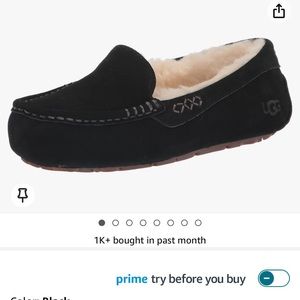 Ugg Ansley womens moccasin black size 8m